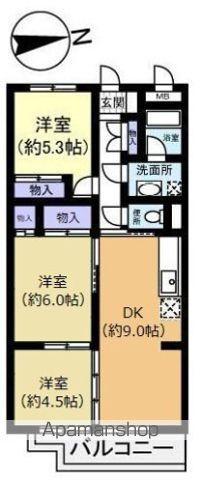 メゾンクミヂ(3DK/1階)の間取り写真