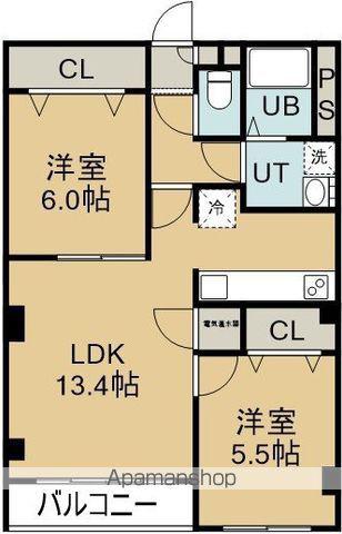 アールズコート大川(2LDK/1階)の間取り写真