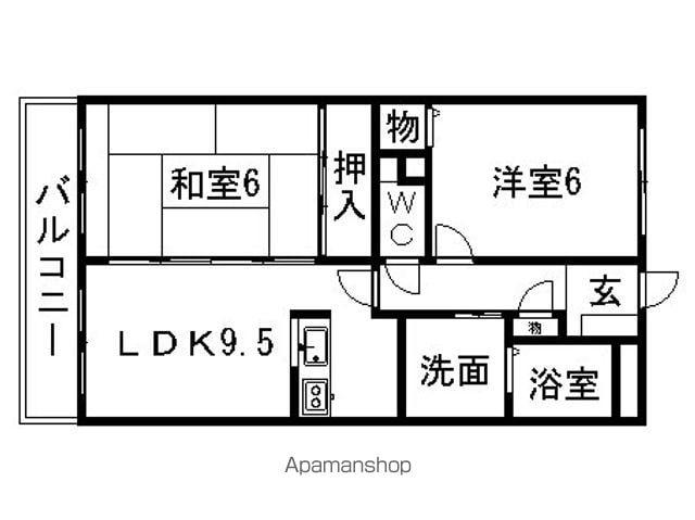 ボナール佐古木(2DK/2階)の間取り写真