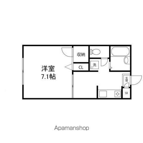 クレスト・向陽台(1K/1階)の間取り写真