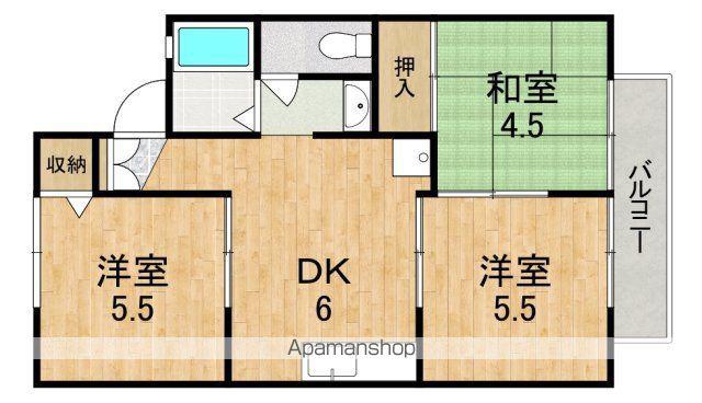 セジュール高の原F(3DK/2階)の間取り写真