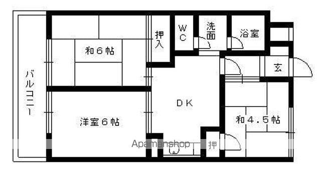 サンマンション(3DK/7階)の間取り写真