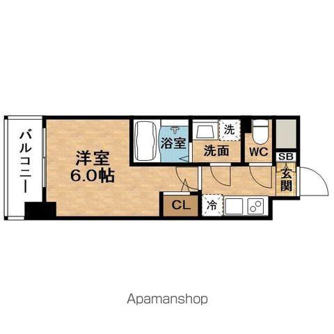 ESLEADRESIDENCE梅田GRANDGATE(1K/13階)の間取り写真