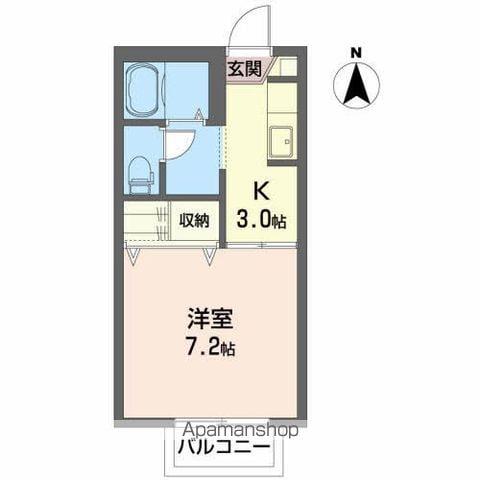 シャーメゾンK(1K/2階)の間取り写真