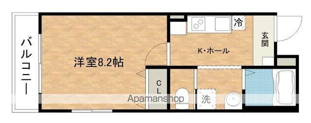 ブライト日根野(1K/2階)の間取り写真