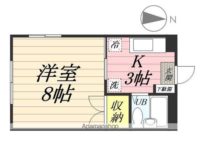 タンジーハット(1K/2階)の間取り写真