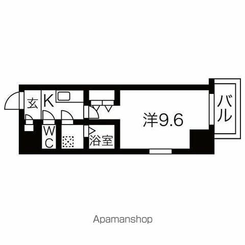 メイクス上前津Ⅱ(1K/7階)の間取り写真