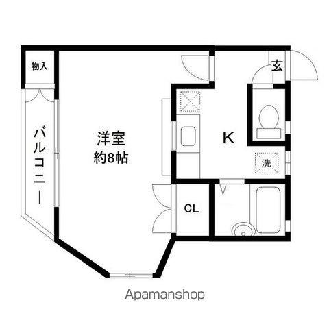 パレス宮城キャンパス(1K/2階)の間取り写真