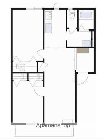 コスモクリアD棟(2LDK/1階)の間取り写真