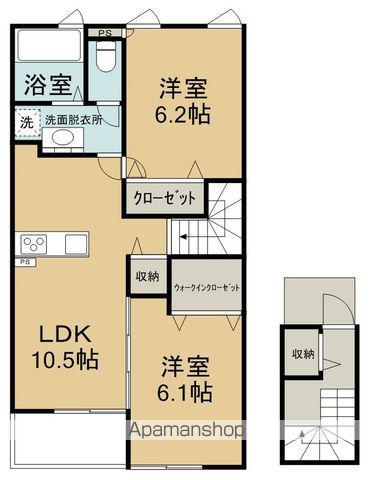 LUANA AINA(2LDK/2階)の間取り写真