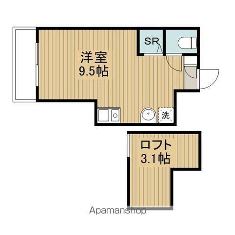 中央本線 高円寺駅 徒歩3分 2階建 築8年(ワンルーム/1階)の間取り写真