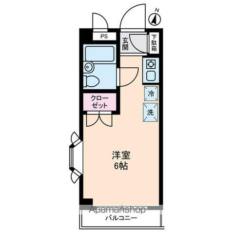 パルテール谷(ワンルーム/3階)の間取り写真