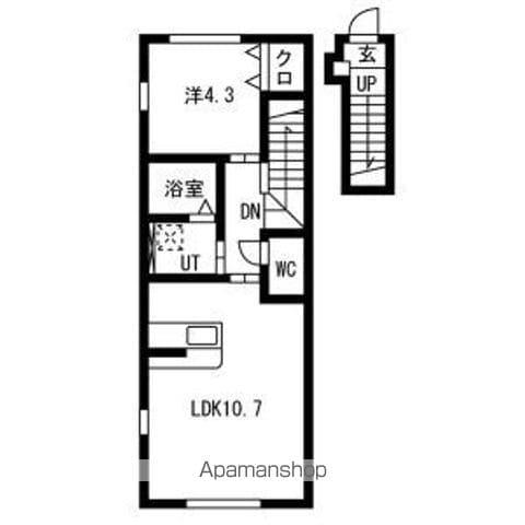 グランシード永盛(1LDK/2階)の間取り写真