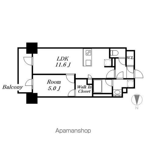 プレサンス丸の内サージュ(1LDK/8階)の間取り写真