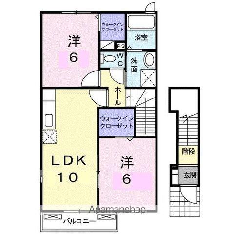 アルドーレⅠ(2LDK/2階)の間取り写真