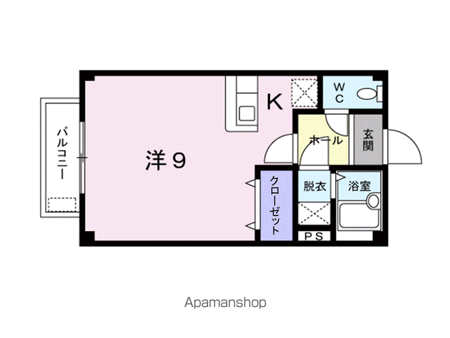 ハイツヒロセ(ワンルーム/2階)の間取り写真