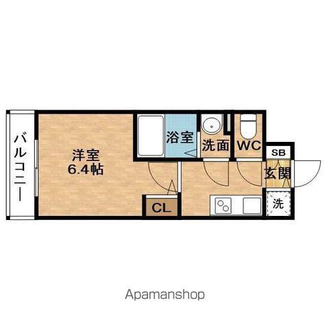 ESLEADRESIDENCEGRAND大阪福島ノース(1K/2階)の間取り写真