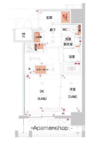 ハーモニーレジデンス山手大塚ザ・ガーデン(1DK/5階)の間取り写真