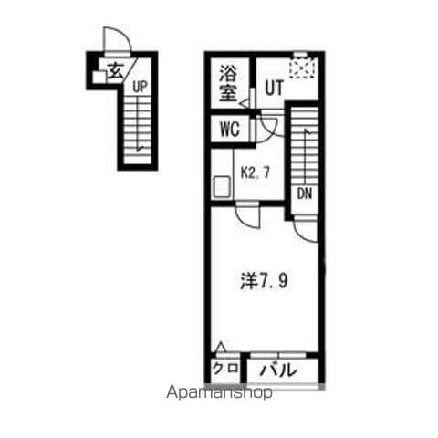 コハル・ファミリアⅡ(1K/2階)の間取り写真