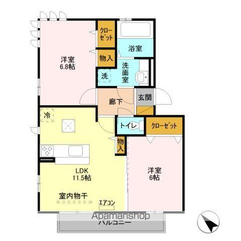 コリーヌオッツ(2LDK/1階)の間取り写真