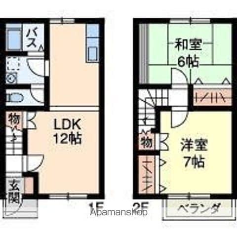 メゾンカネセン(2LDK/1階)の間取り写真