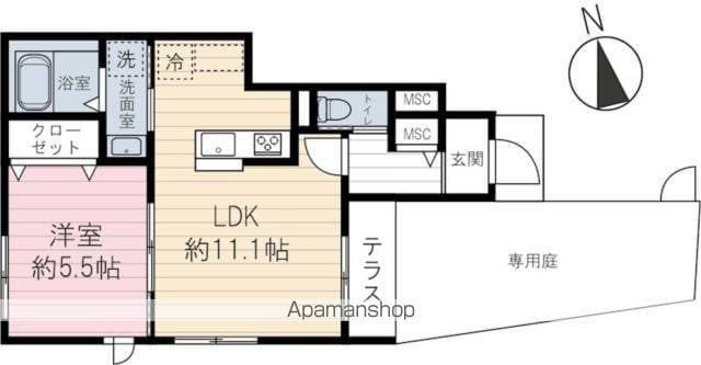 アーバンドエル駒込(1LDK/1階)の間取り写真