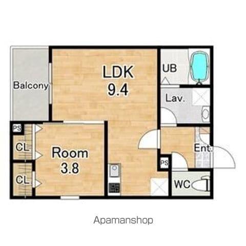 ジーメゾン高石リュクス(1LDK/2階)の間取り写真