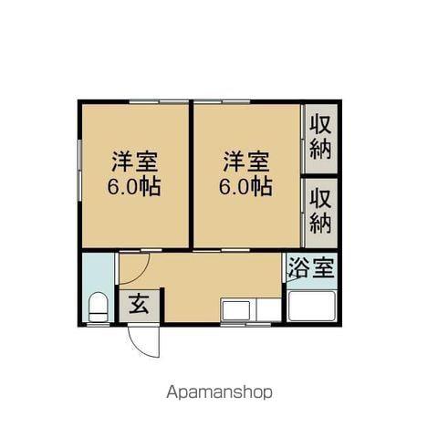 佐々木アパート B棟(2K/2階)の間取り写真