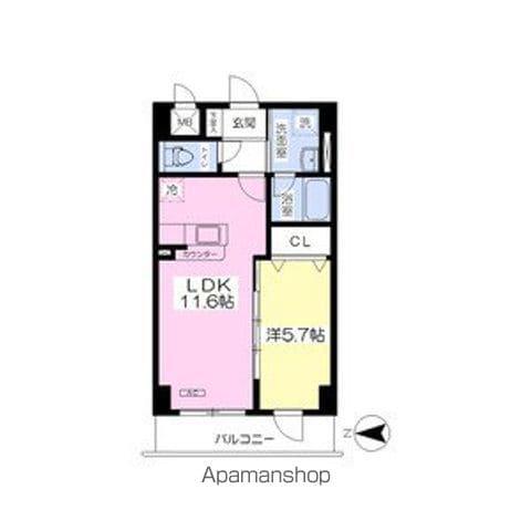 CASA LA VERDE(1LDK/4階)の間取り写真