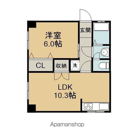 エンゼル21(1LDK/3階)の間取り写真