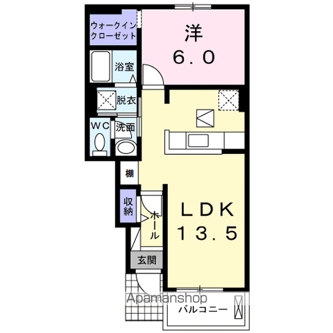 フレシールⅡ(1LDK/1階)の間取り写真