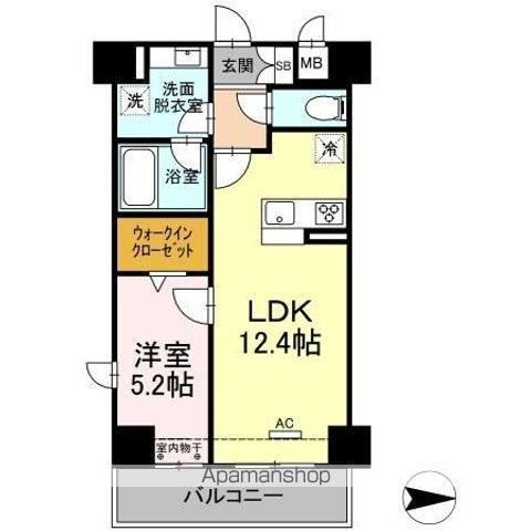 セブンリリー矢巾(1LDK/5階)の間取り写真