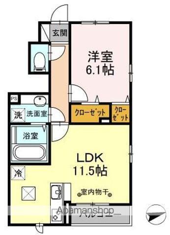 アズーリ(1LDK/1階)の間取り写真