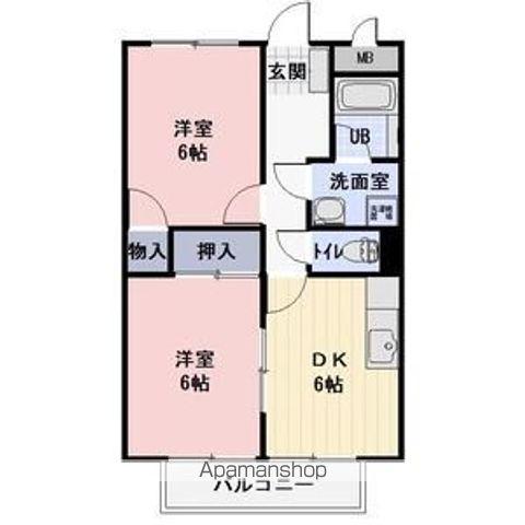サンライズうえだ(2DK/2階)の間取り写真