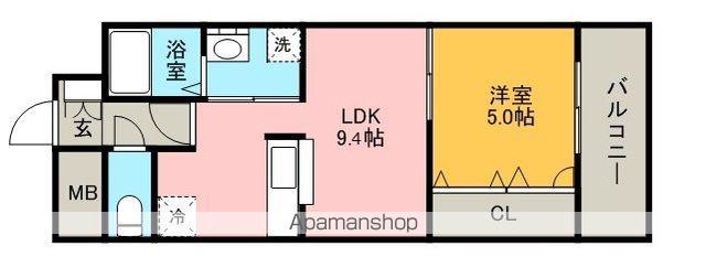 ADEN箱崎駅前(1LDK/14階)の間取り写真