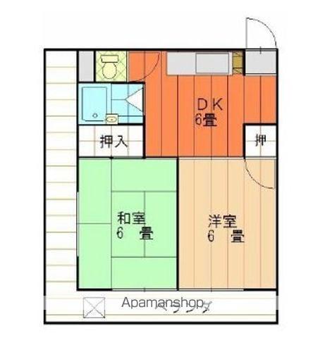 レモンハイツ駅前(2DK/3階)の間取り写真