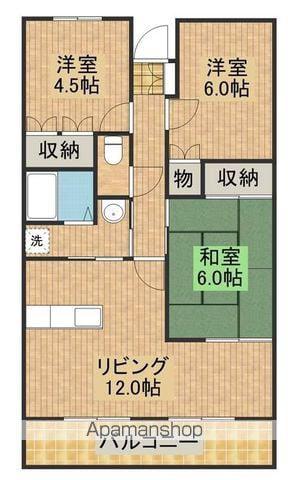 サザンコンフォート(3LDK/2階)の間取り写真