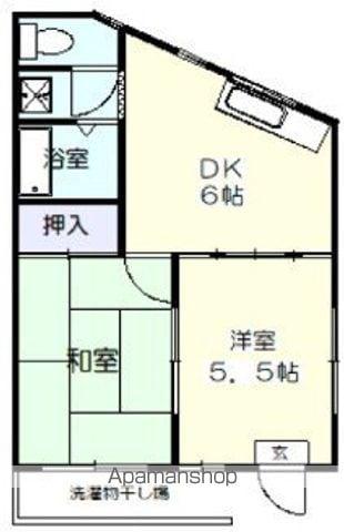 木梨第一コーポ(1LDK/1階)の間取り写真