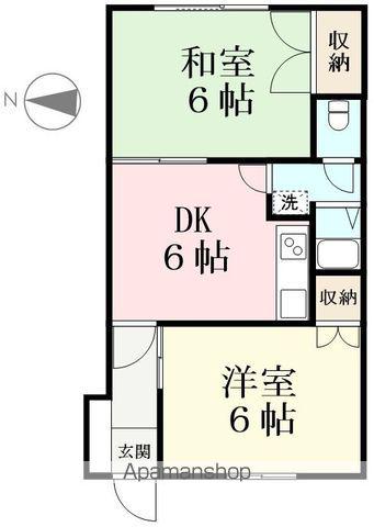 星山コーポ(2DK/2階)の間取り写真