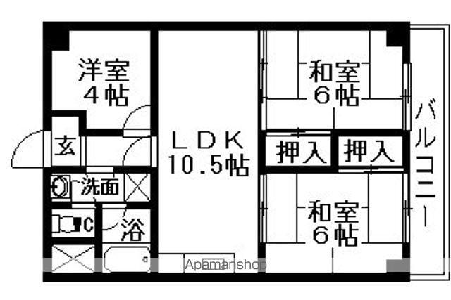 ホワイトウェル(3LDK/1階)の間取り写真