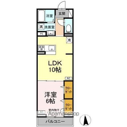 セレスティア高島平III(1LDK/2階)の間取り写真