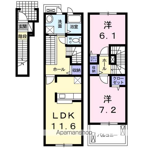 サンフォレスタⅡ(2LDK/2階)の間取り写真