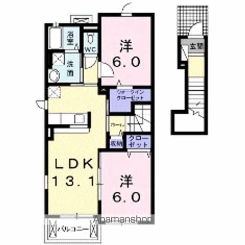 ワンピース(2LDK/2階)の間取り写真