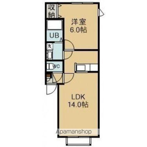 スペース函館(1LDK/1階)の間取り写真