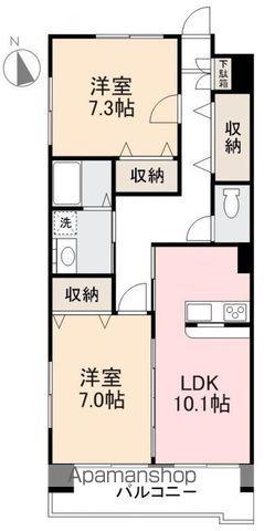 GLITTERⅢ(2LDK/3階)の間取り写真