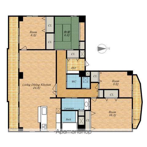 万宝マンション(4LDK/8階)の間取り写真