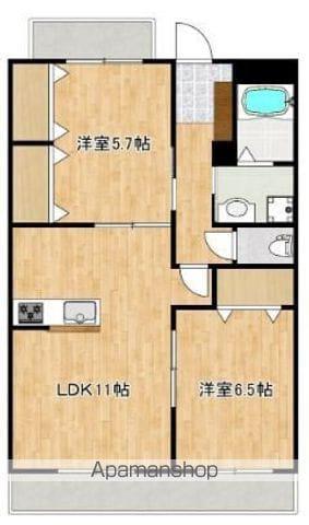 クロノス52鶴羽田(2LDK/1階)の間取り写真