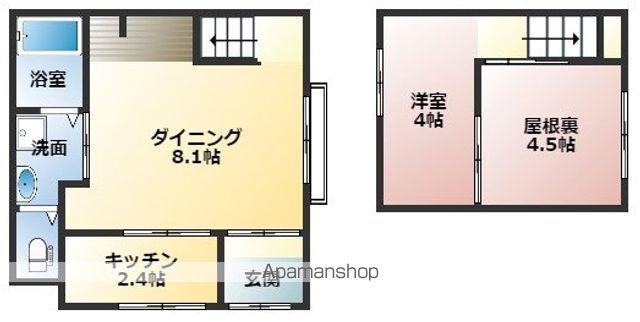 南海電鉄高野線 堺東駅 徒歩15分 2階建 築71年(1SDK)の間取り写真