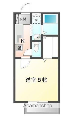 グリンルーフ A(1K/1階)の間取り写真