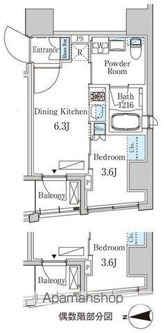 ザ・ライオンズフォーシア八丁堀(1DK/8階)の間取り写真
